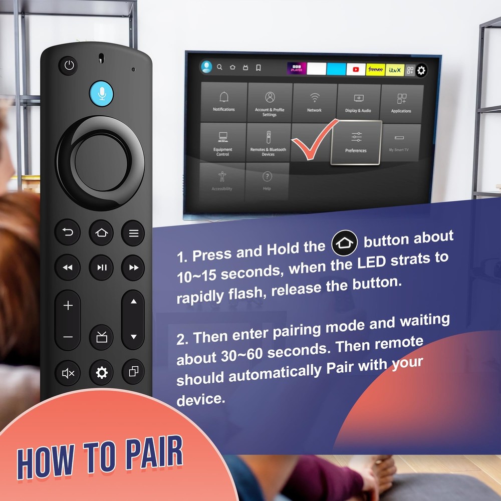 Replacement Remote Control Fit for Fireseries TV Cube (1st/2nd/3rd Black4