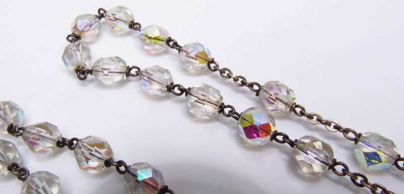 Vintage Sterling Silver Crystal Rosary Rome