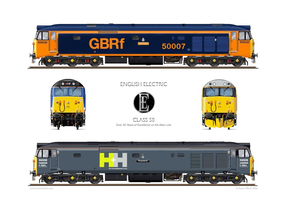 English Electric Class 50 50025 Invincible - Print