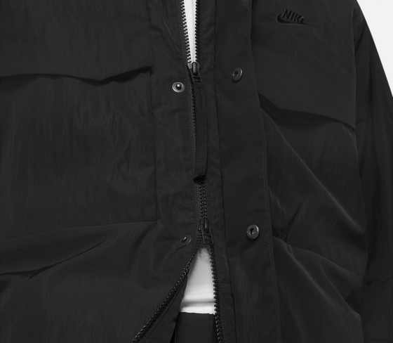 Nike M65 Premium Men's Full Zip Hooded Jacket Black Size S Small DC6770 010