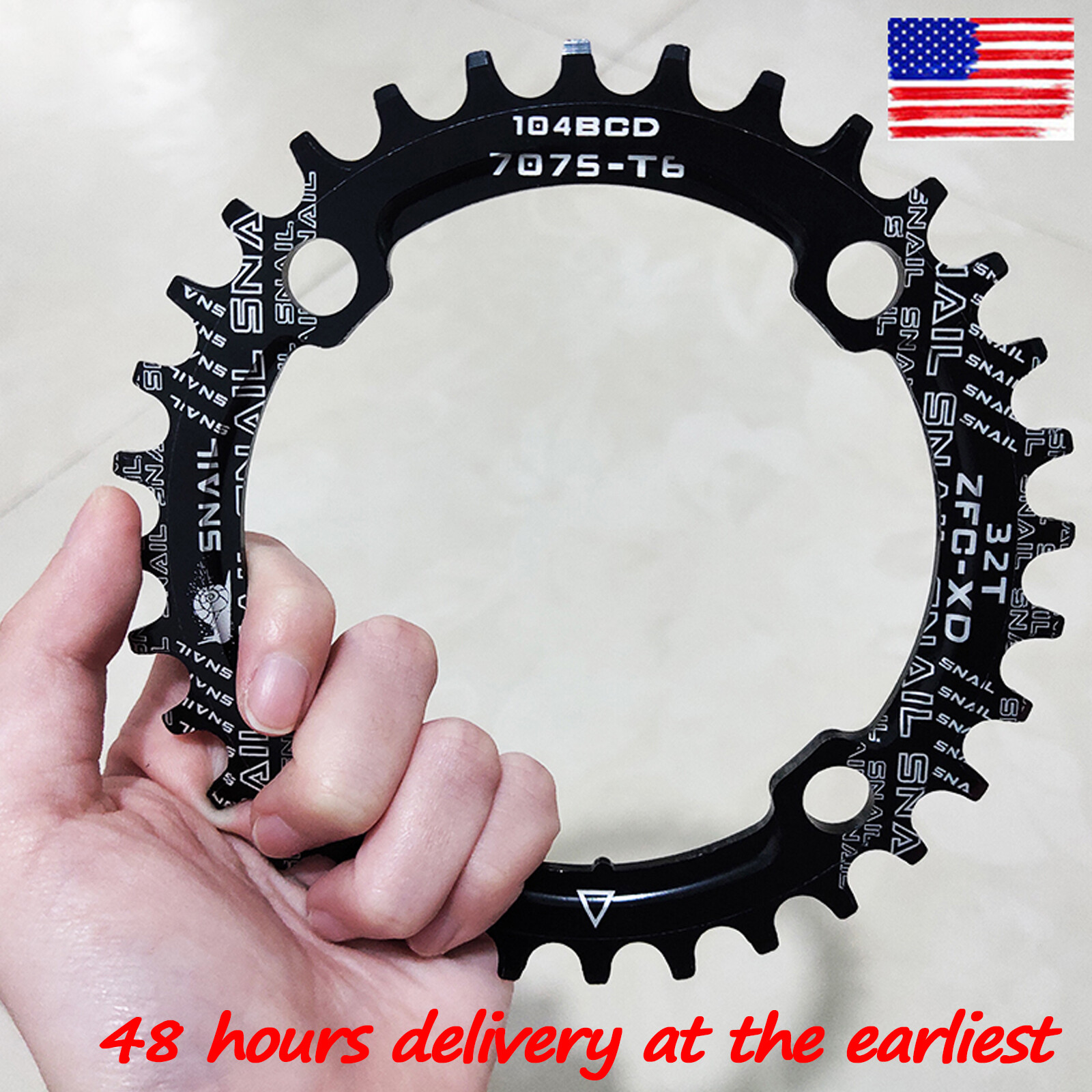 SNAIL 30-52T 104BCD Narrow Wide MTB Bike Chain Ring Single Chainwheels Crankset