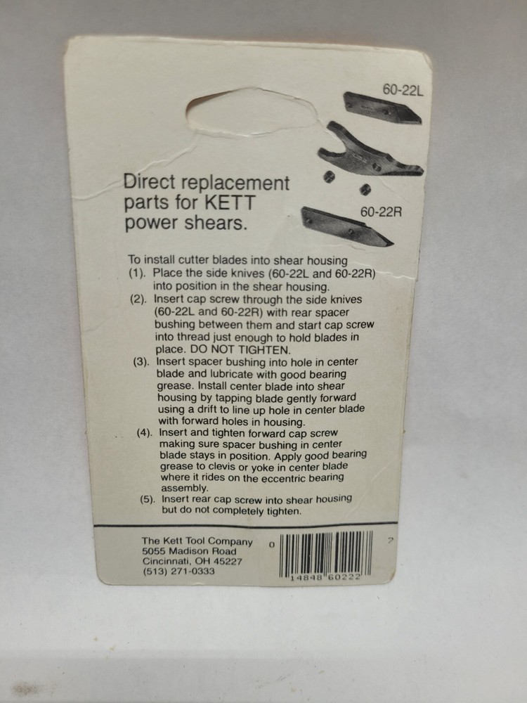 Kett 60-22R Double Cut Shear Side Knife Right