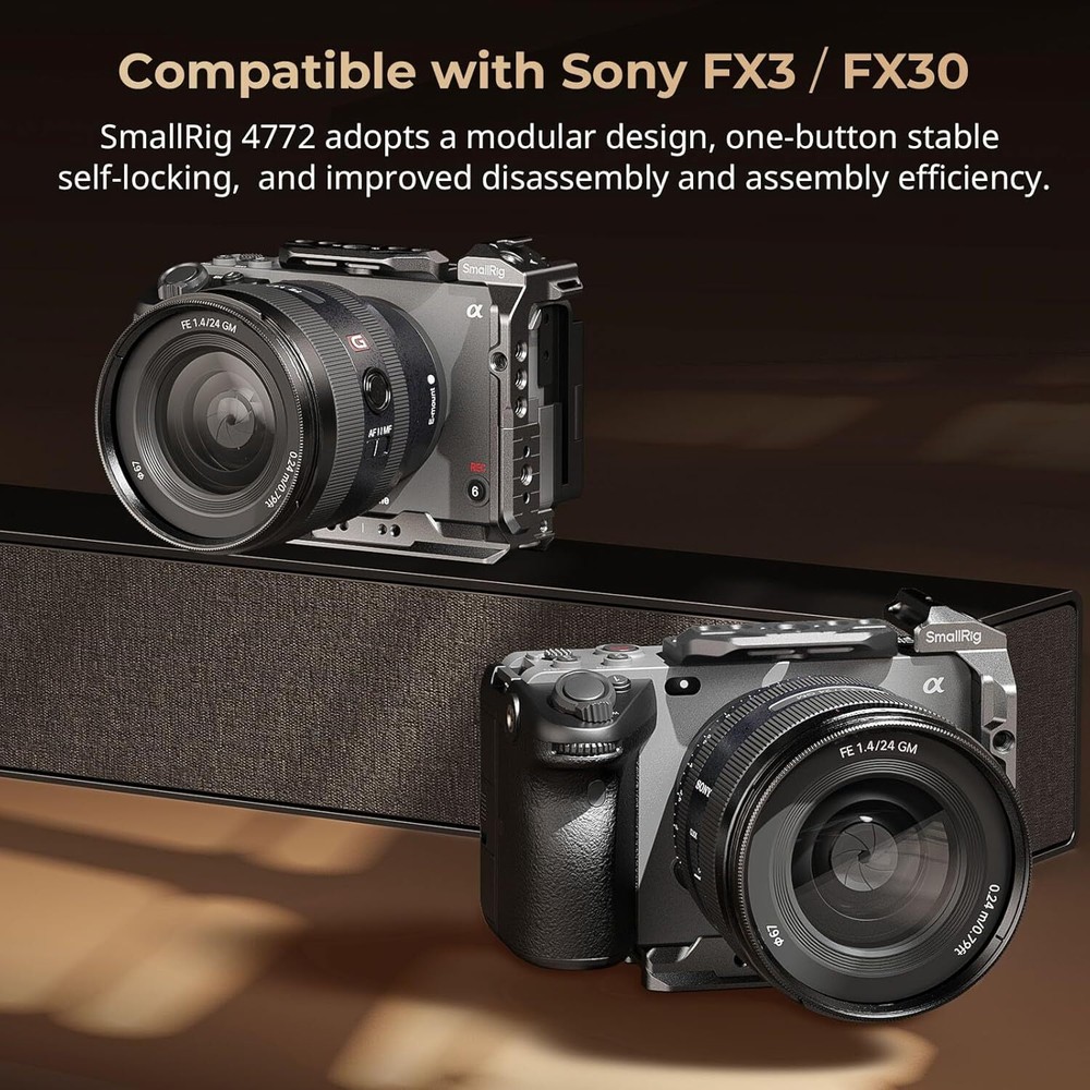 SmallRig FX3 HawkLock Quick Release Half Cage for Sony FX3 / FX30 Camera