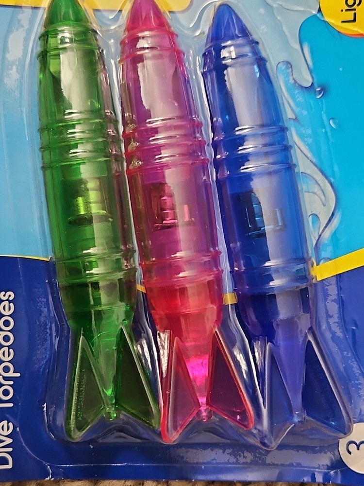Light Up Dive Torpedos LED 3 Pack For Pool Summer Fun
