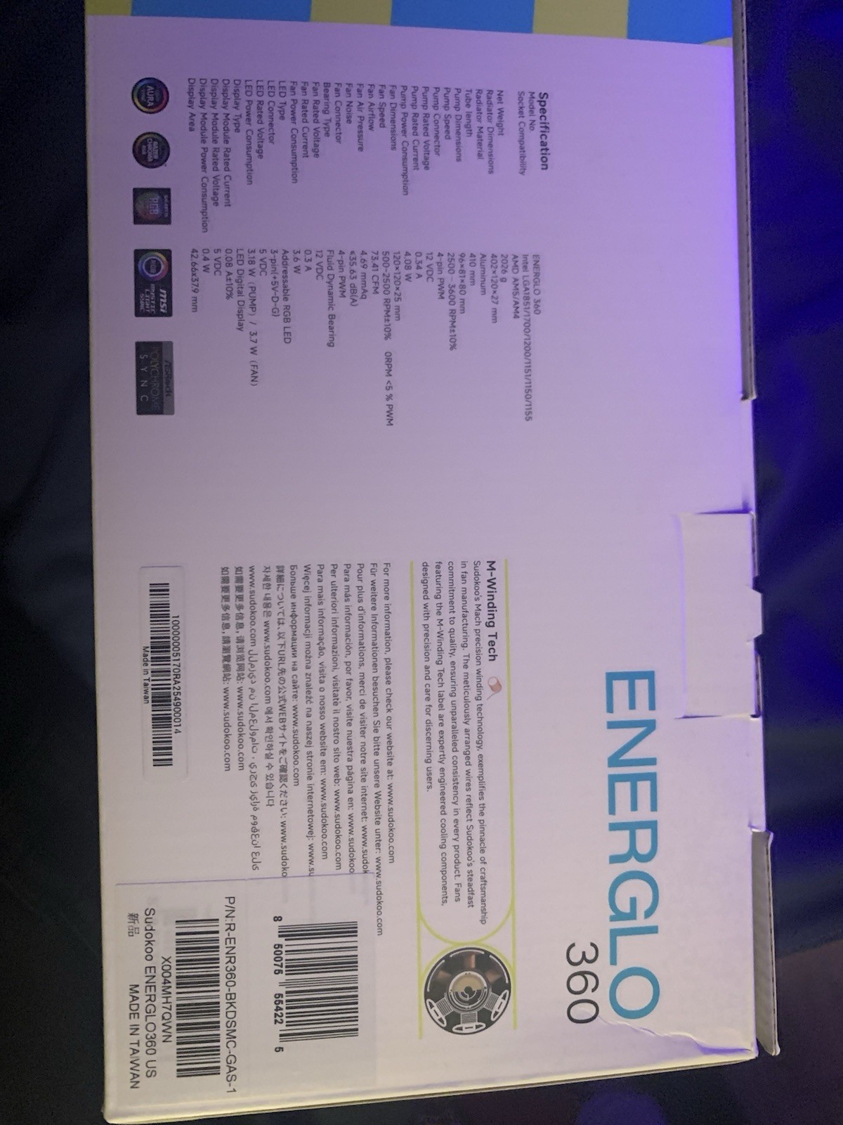 Sudokoo ENERGLO 360 LCD AIO Liquid Cooler