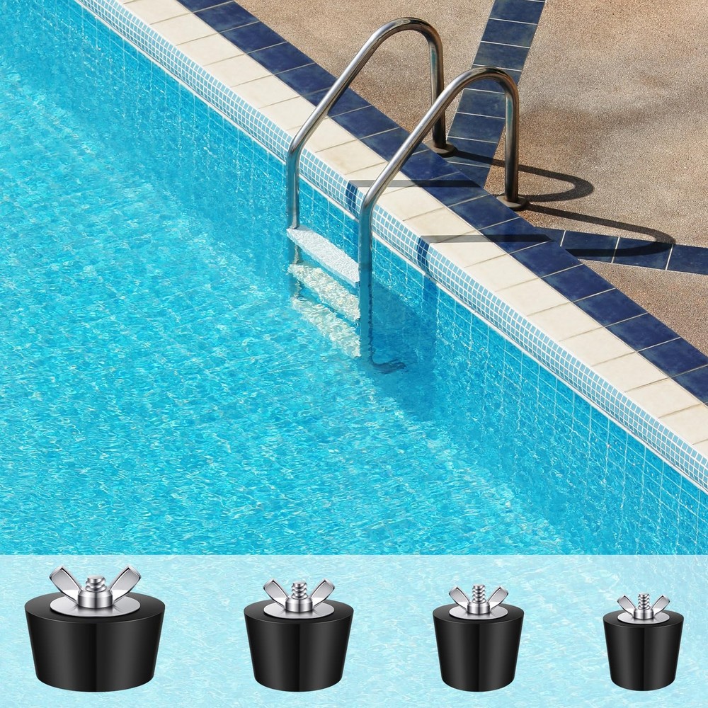 4 Pack 3 Size Pool Return Plugs Pool Skimmer Plug, Pool Winterizing Plug Pool...
