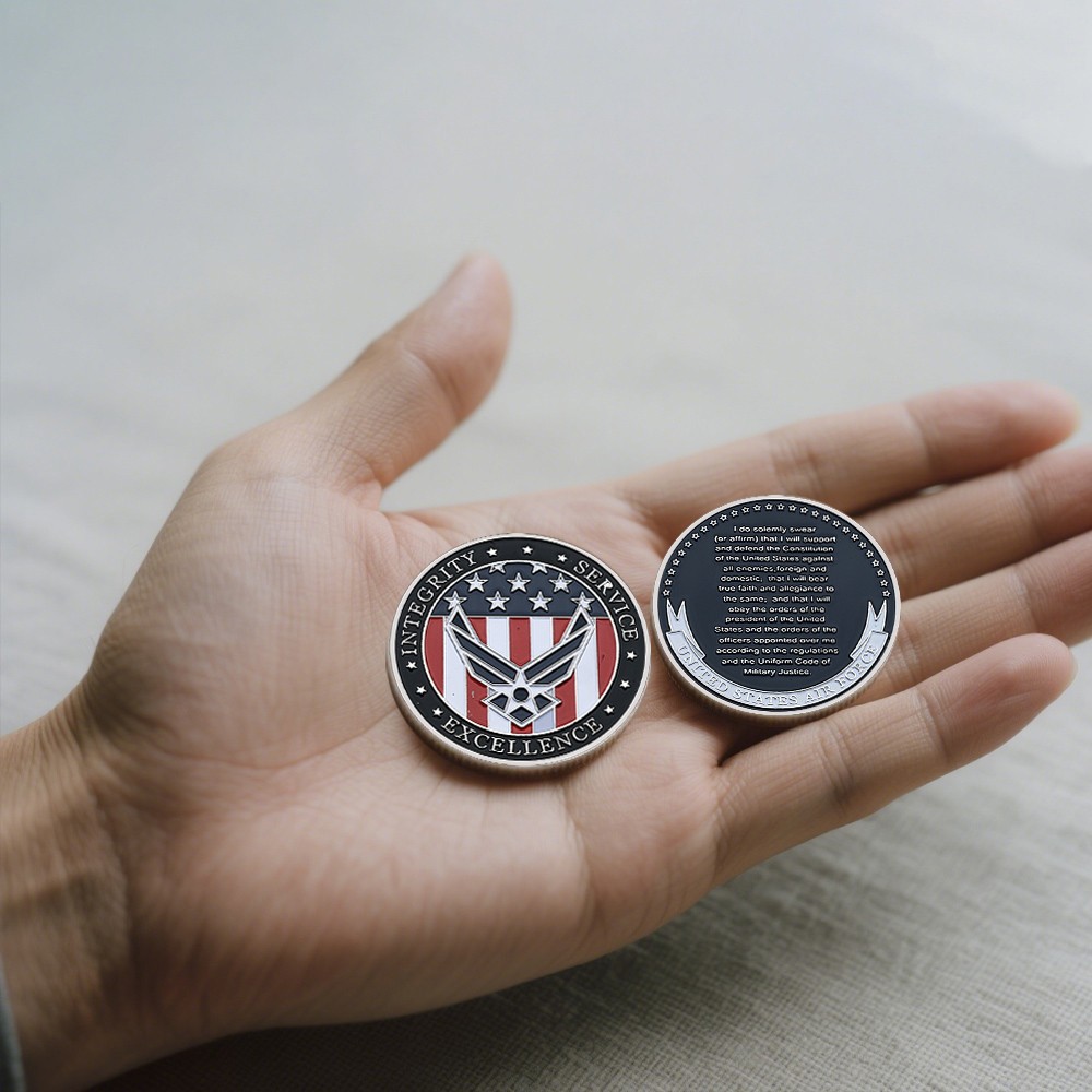 Silver Plated US Air Force Commemorative Integrity Service Excellence Challenge Coin