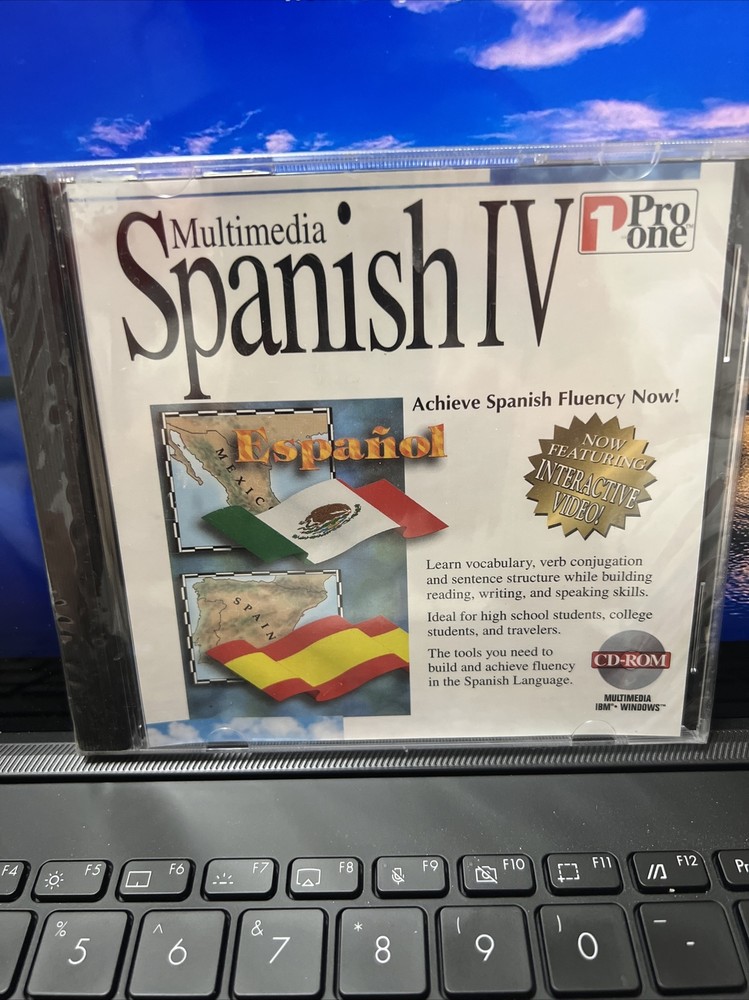 Multimedia Spanish IV 4 Pro One for IBM Windows PC CD-ROM Software - Sealed, New