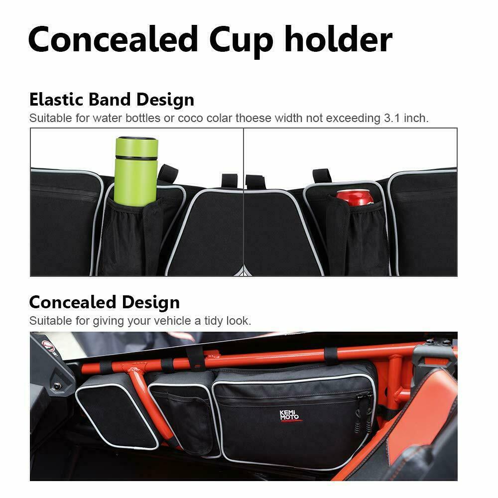KEMIMOTO UTV X3 Door Storage Bags w/Knee Pad For Can Am Maverick X3 2017-2024