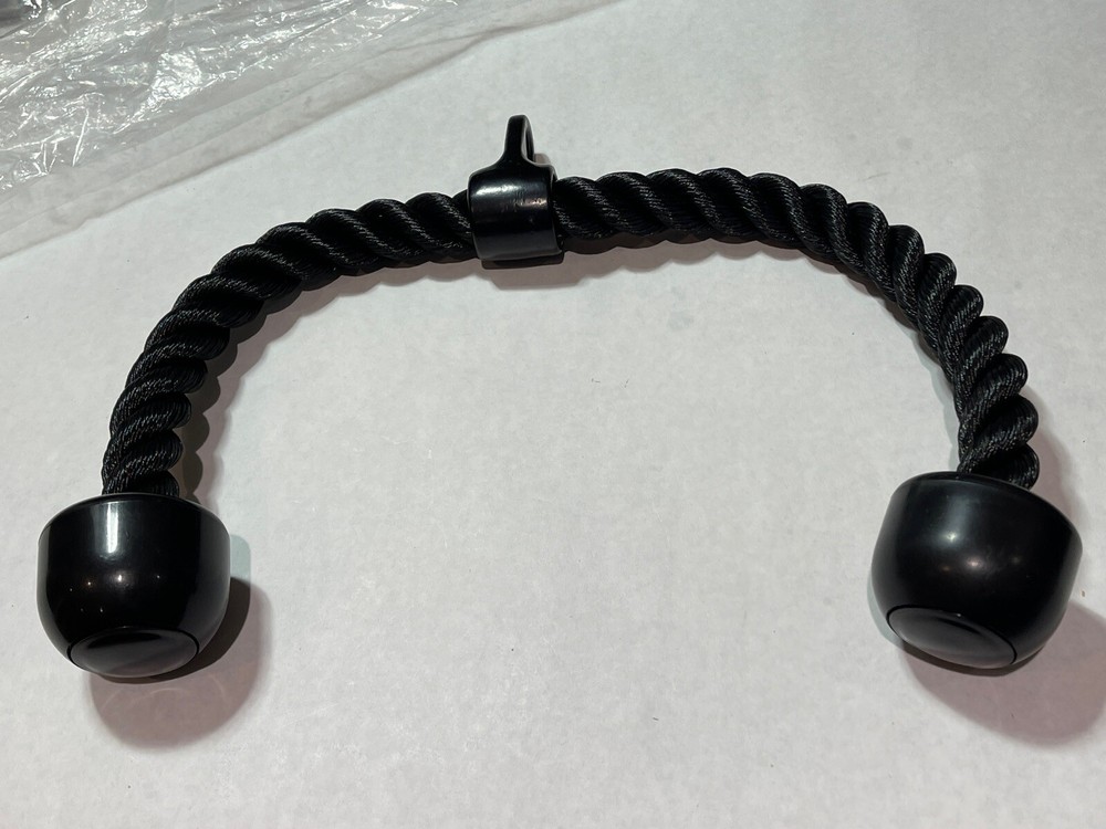 Tricep Rope Attachment Cable Machine Handle Fitness Pulldown Triceps Black