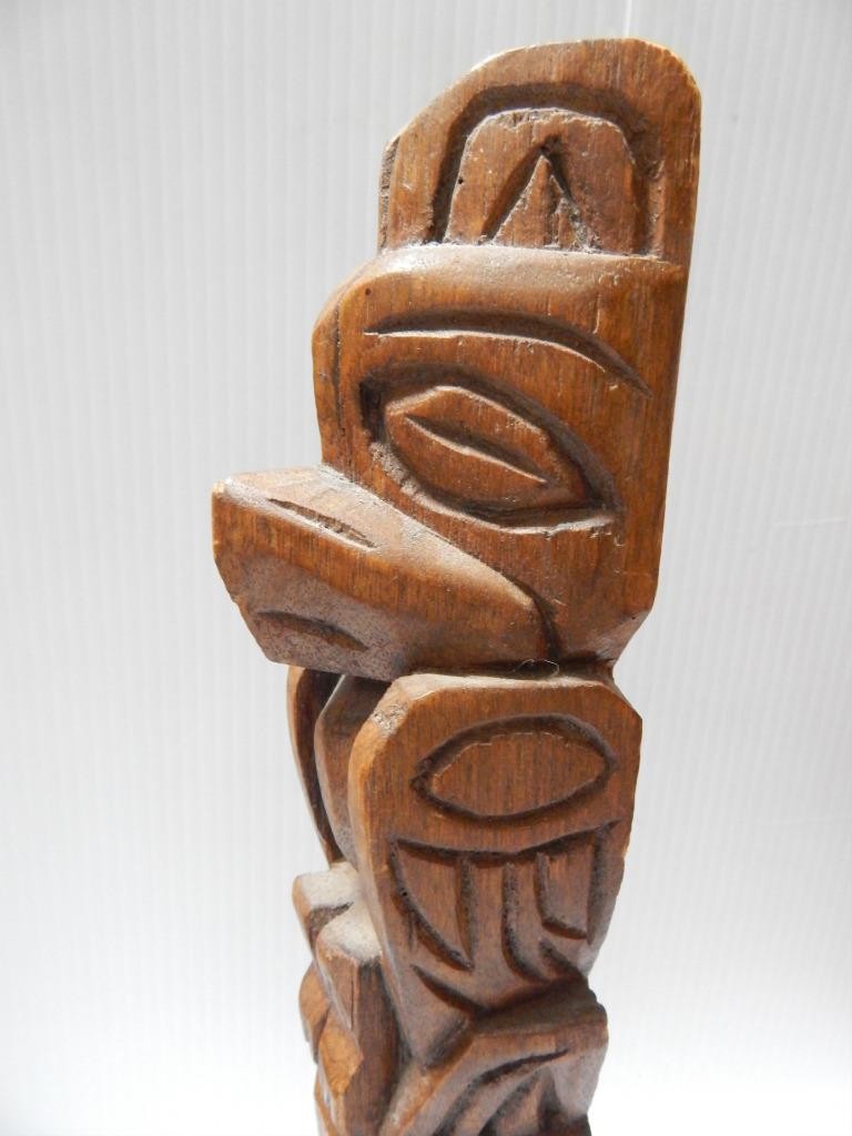 VINTAGE ALASKA TLINGIT INDIAN NW COAST NATURAL RED CEDAR WOOD TOTEM POLE