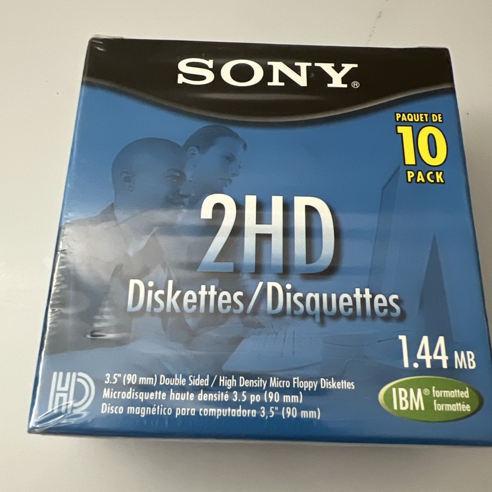 SONY Micro 3.5" Floppy Disc Double Sided IBM Formatted MFD-2HD 10 Pack NEW