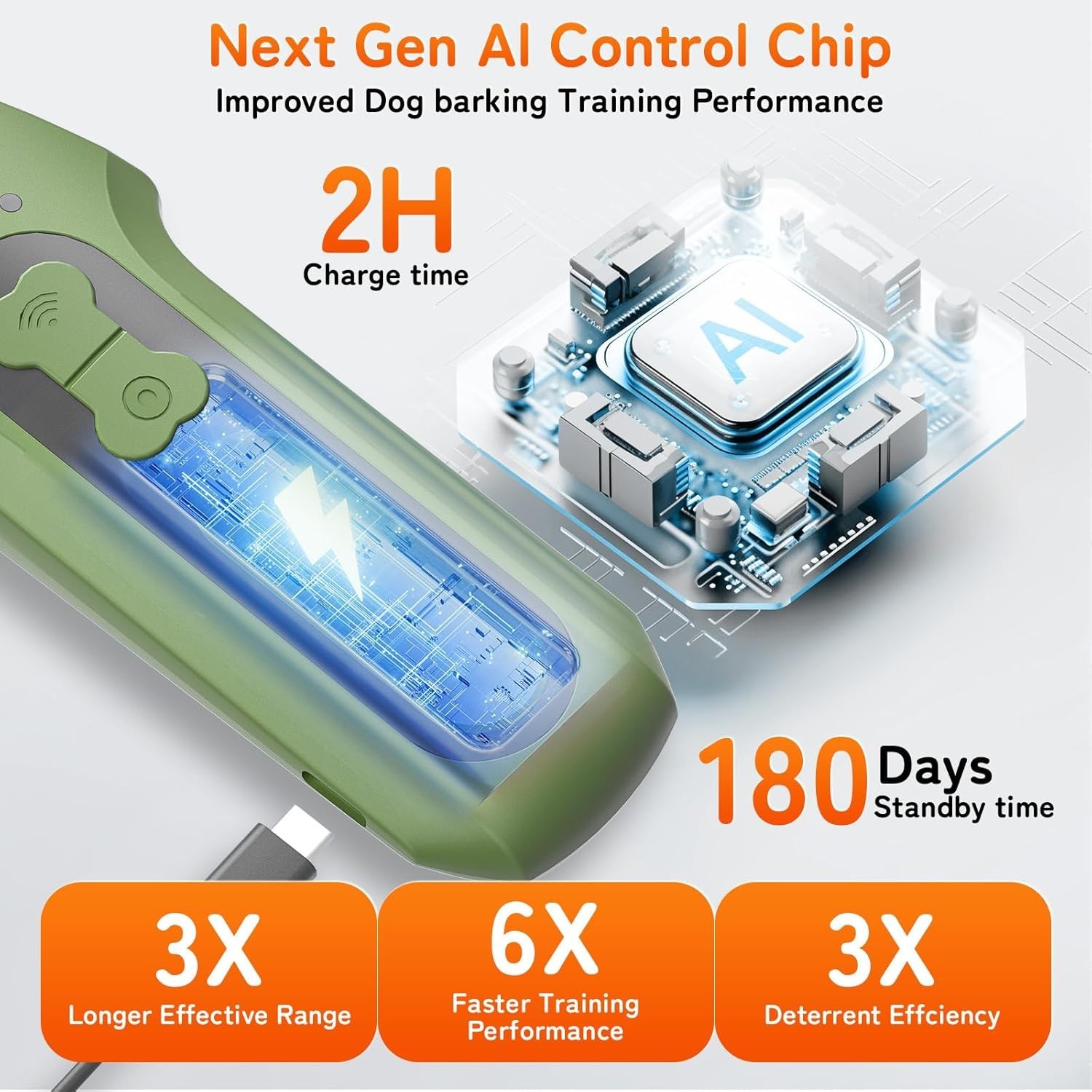 Dispositivo Ultrasonico Antiladridos Perros Portatil Entrenamiento Control 65FT