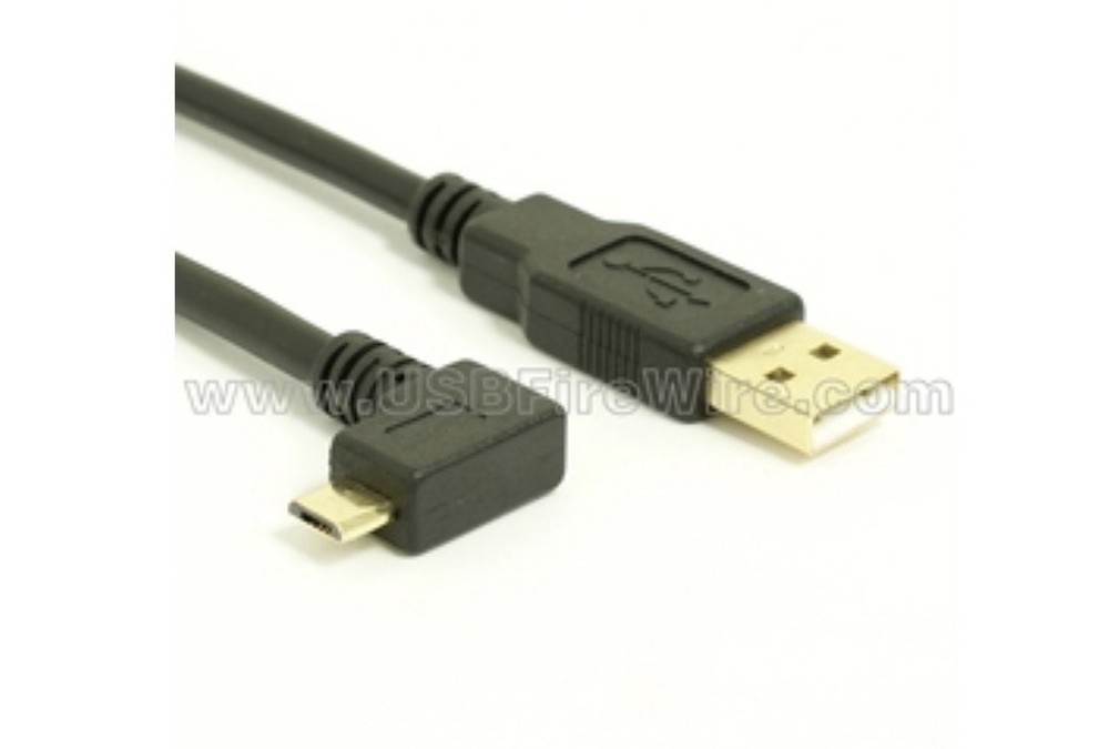 USB 2.0 A to Left Angle Micro-B Cable