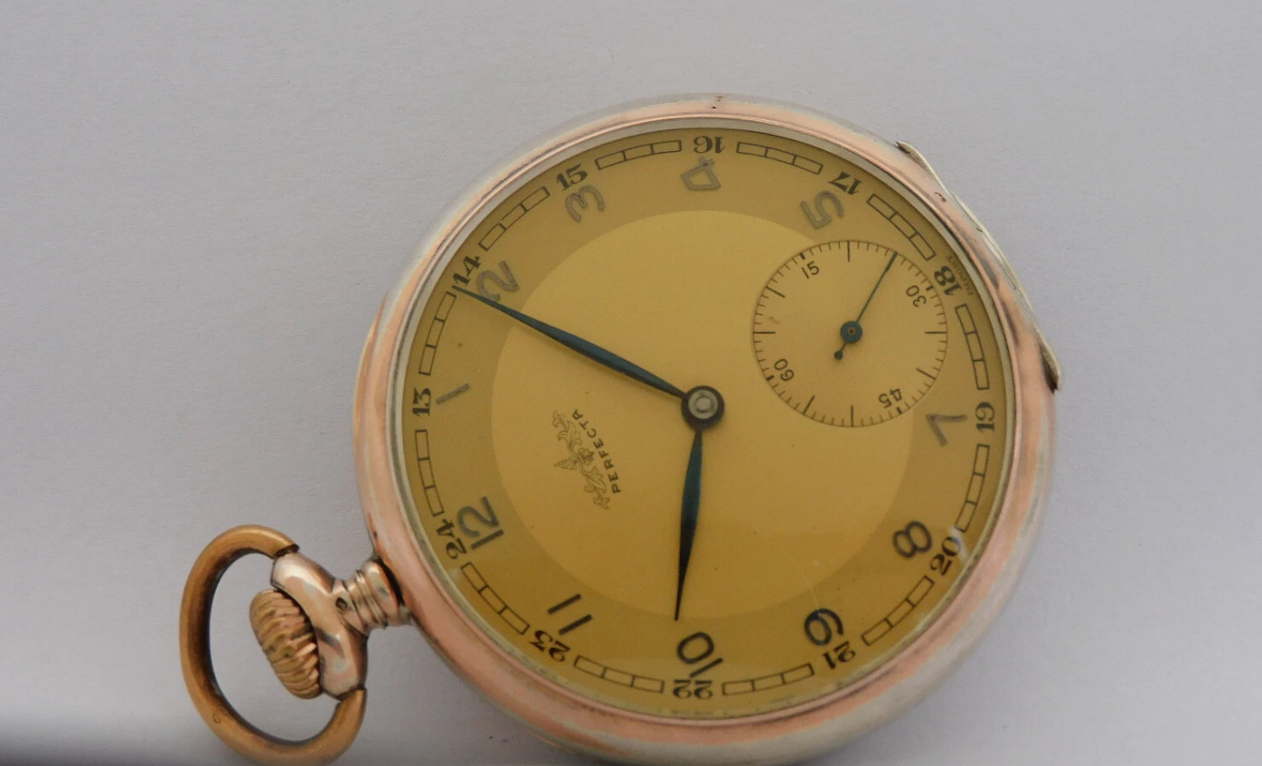 Working pocket watch silver PERFECTA silver pocket watch working C111