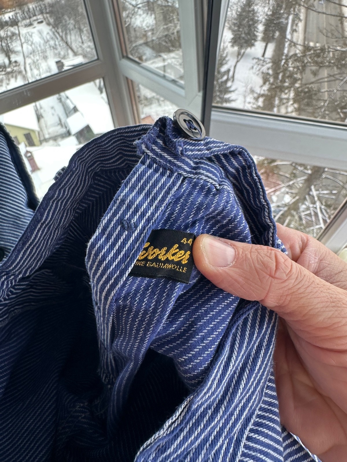 Vintage Worker 60s-70s French Workwear Striped Cotton Pants Sz S