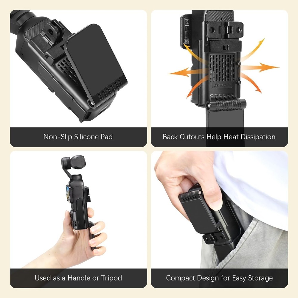 Compact Magnetic Mount for Osmo Pocket 3 - Strong Grip & Adjustable Angle
