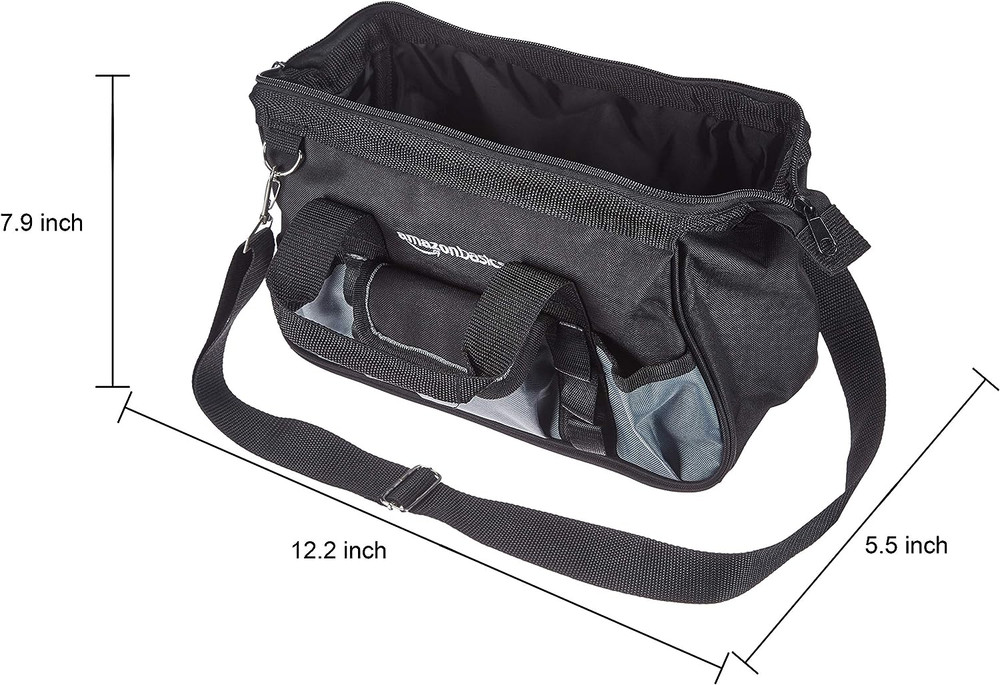 Amazon Basics Durable Wear-Resistant Base, Tool Small Standard Bag with Strap, 1
