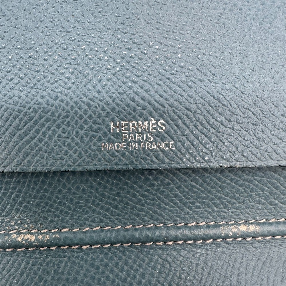 HERMES Agenda,Notebook, Day Planner Cover Blue Leather Authentic