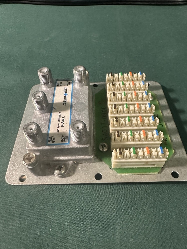 Honeywell AN100 Basic Distribution Panel–4-Line Phone & CATV Splitter. UNTESTED