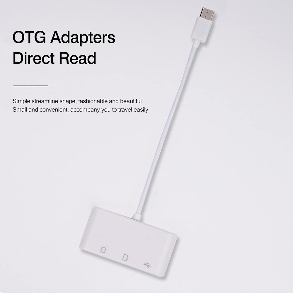 [2 Pack] SD Card Reader for Android, Micro to USB Adapter, White