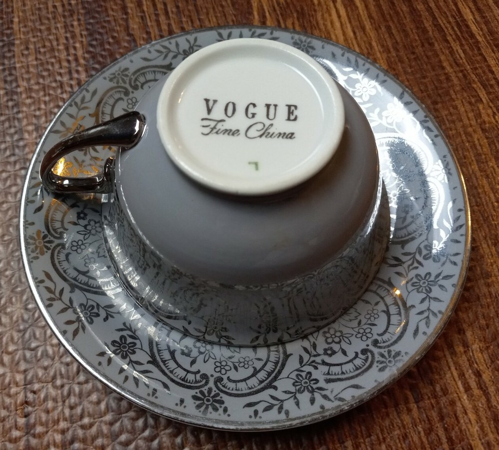 Vogue Silver Lace Cup & Saucer