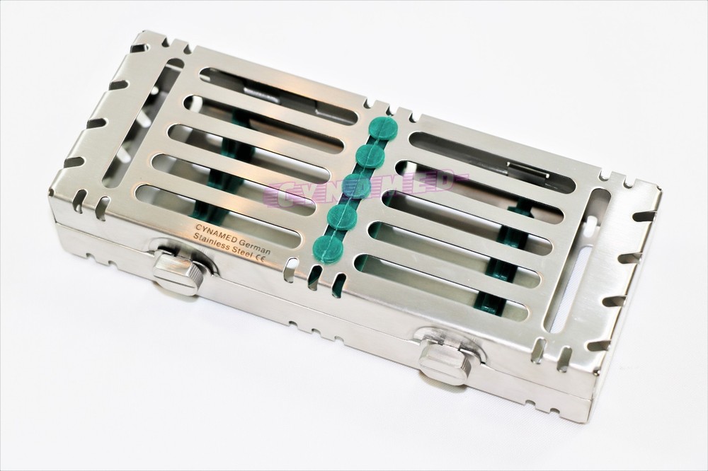 2 STERILIZATION CASSETTE DOUBLE BUTTON DETACHABLE FOR 5 INSTRUMENTS GERMAN GRADE