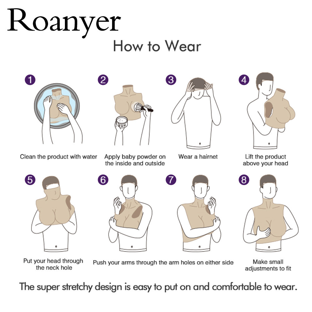 Roanyer Drag Queen Silicone D Cup Fake Boobs Breast Form Crossdresser Costume