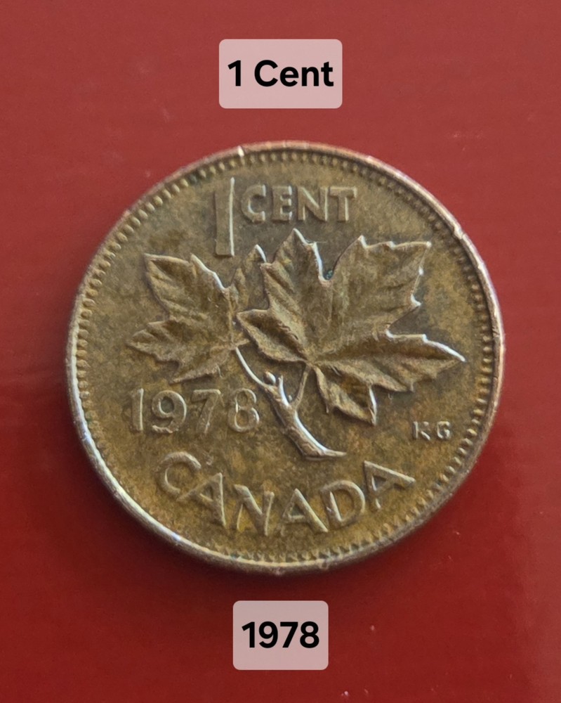 1978 Canada One Cent 1 Penny Coin