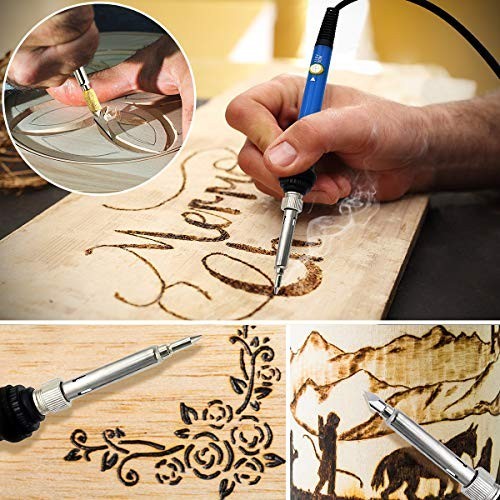 95pcs Wood Burning Kit with Adjustable Temperature Control, Soldering Pen & Tips