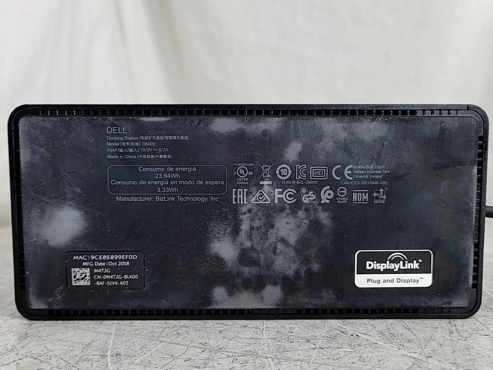 Dell D6000 M4TJG Docking Station USB Type-C