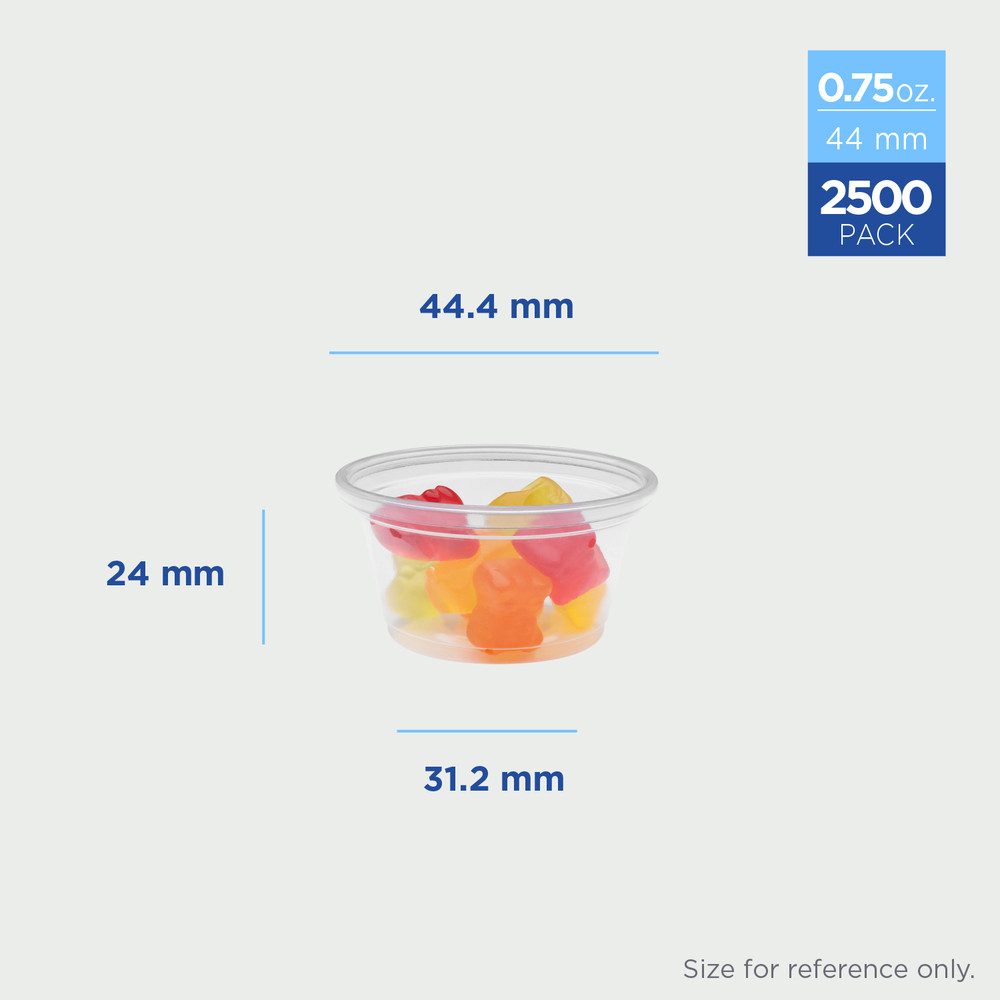 Karat 0.75 oz PP Plastic Portion Cups - Clear - 2,500 ct