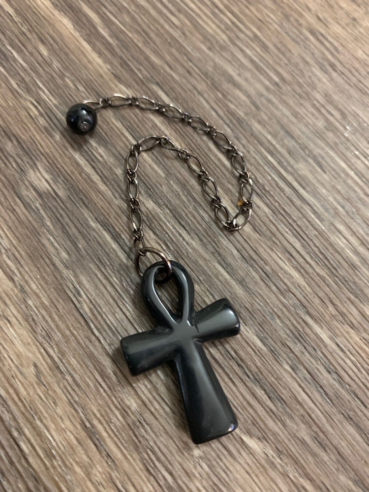 Ankh Black Stone Pendulum Dowsing, amplifying, restore focus & transform