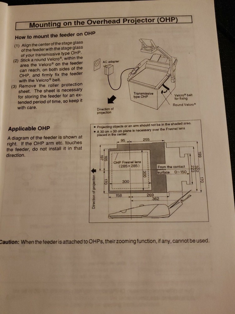New Plus Corp DF-20 Automatic Transparency Feeder for Overhead Projector w/Case