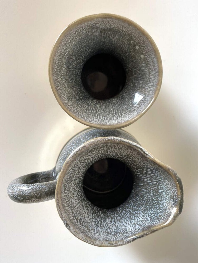 GRAY AND GOLD PITCHER AND CARAFE