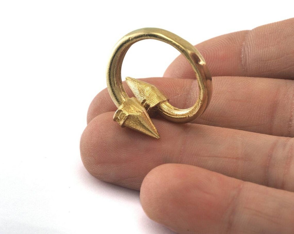 Ring Nail Adjustable Ring Raw brass (16.5mm 6US inner size - Adjustable ) 2622
