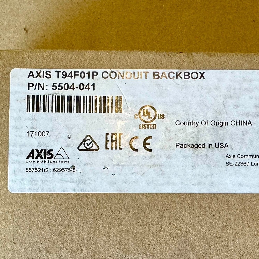 Axis T94F01P Conduit Back Box CCTV Camera NEW