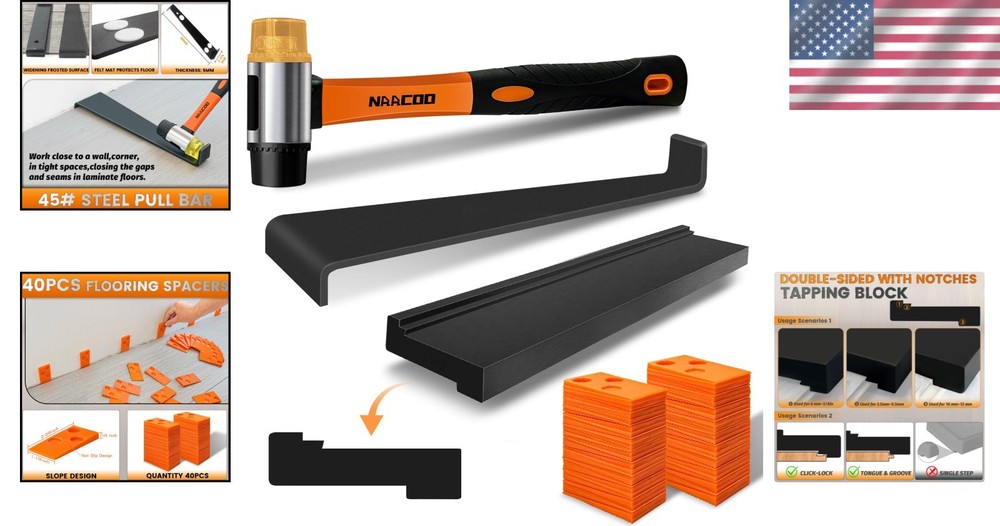 Complete Laminate Flooring Installation Set: Tapping Block & Rubber Mallet