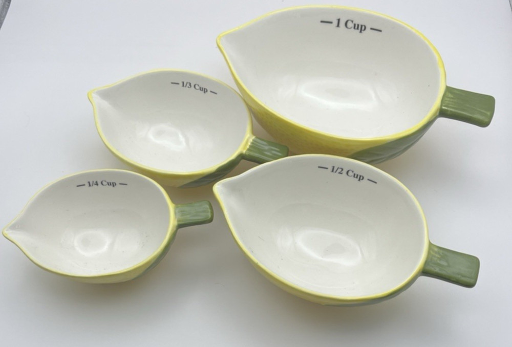 Lemon Shaped Nesting Ceramic Measuring Cups Adorable Cottage