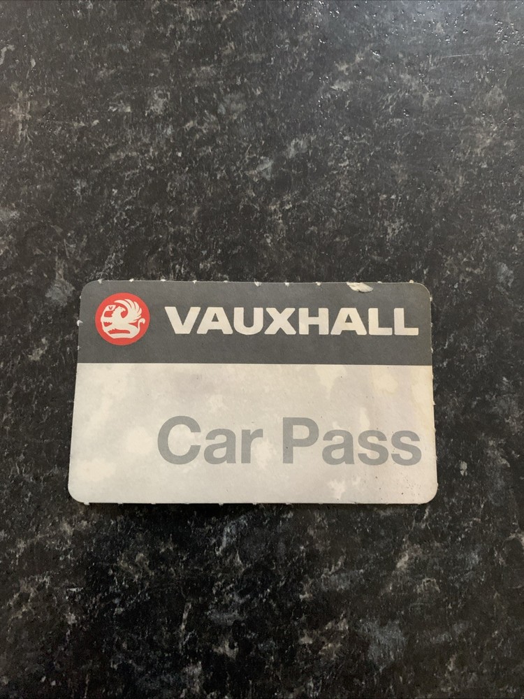 Vauxhall Security Code Card Used Collectible Rare Old Vintage