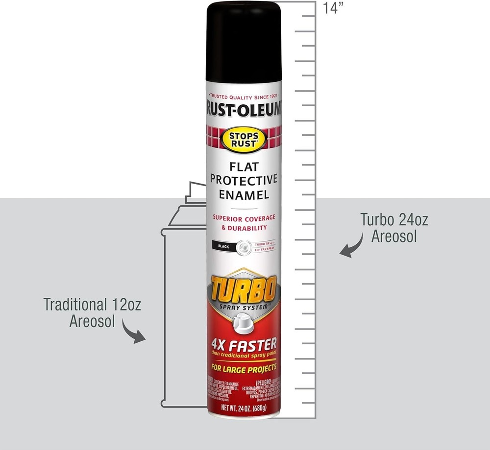 Stops Rust Spray Paint, 24 oz, Flat Black, 6 Pack
