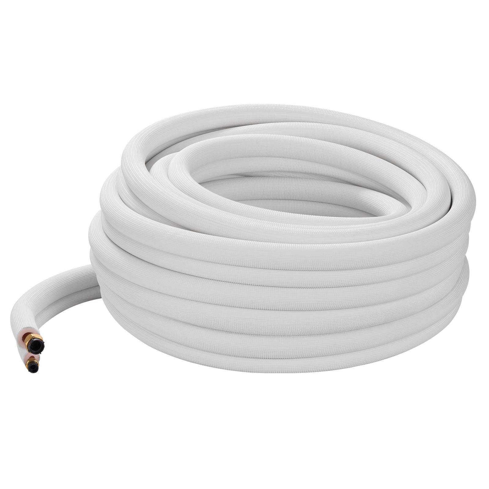 VEVOR 100ft Mini Split Line Set 1/4 3/8 OD AC Copper White PE Insulated Coil