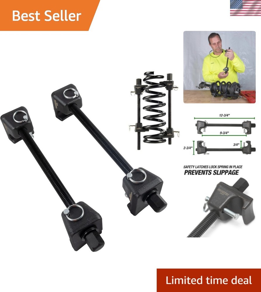Universal 2-Piece Strut Spring Compressor - Safely Compress MacPherson Springs