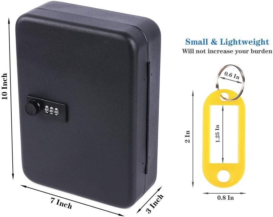 Efficient Wall Mount Key Cabinet - 48 Hooks, Stylish Design, Locking Mechanism