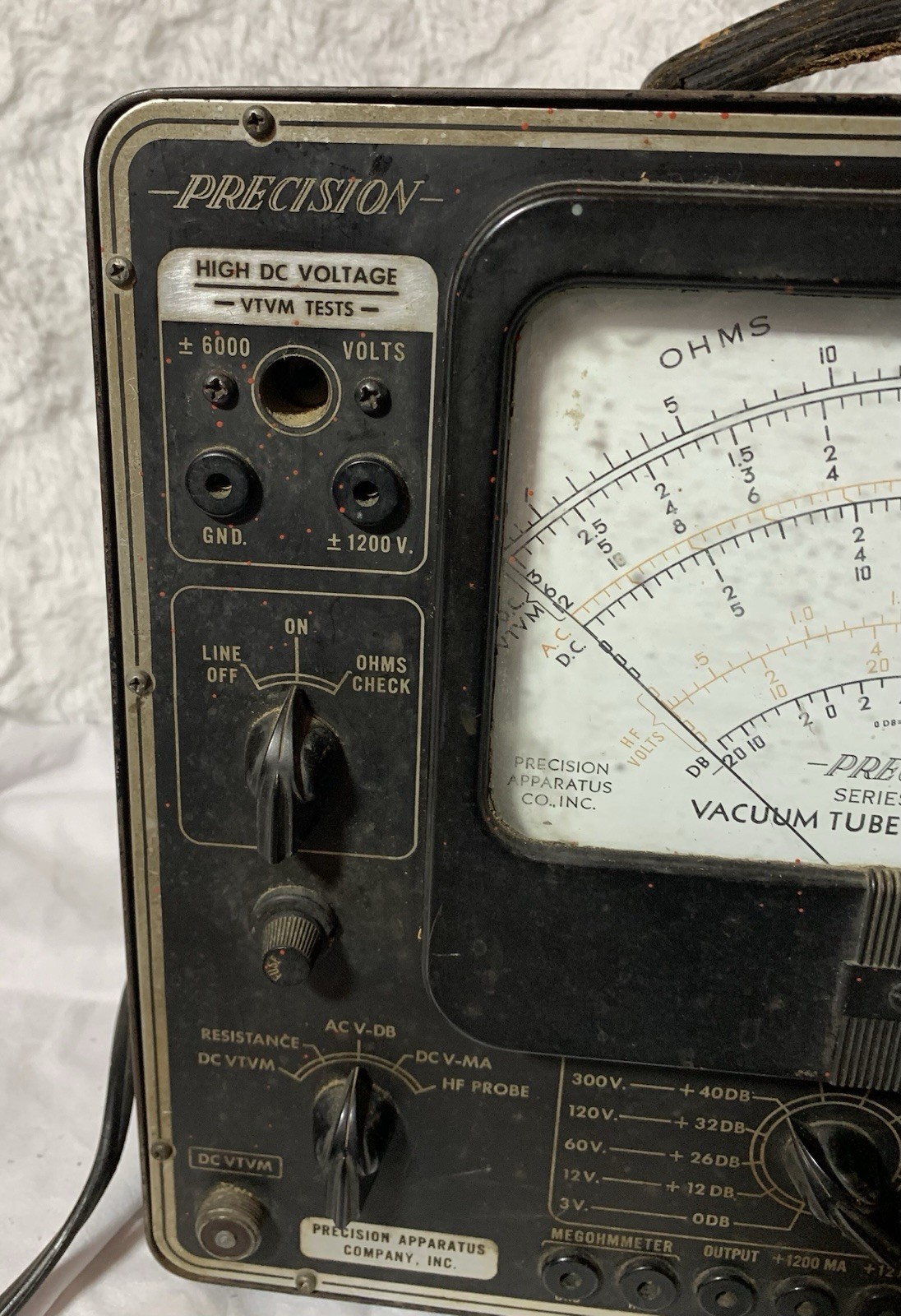 1955 Vintage Precision Apparatus Vacuum Tube Multi- Range Tester Series EV-10A 