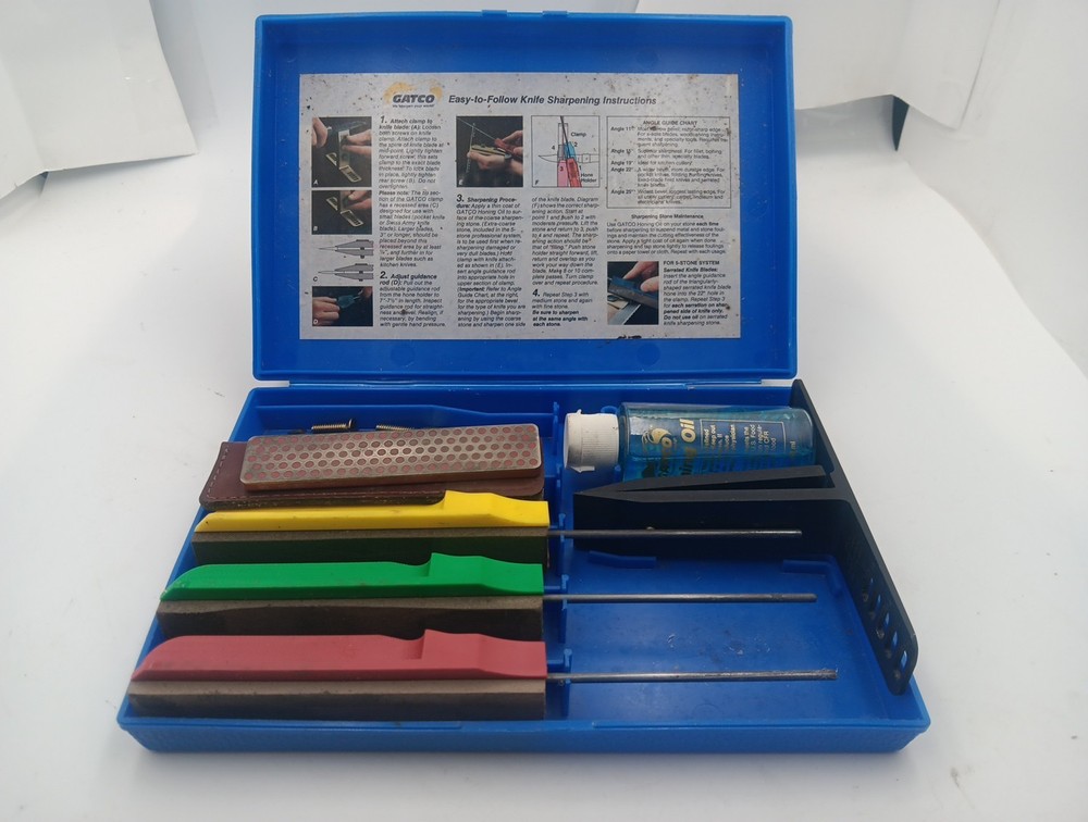 Gatco Knife Sharpener 3 STONE INCOMPLETE