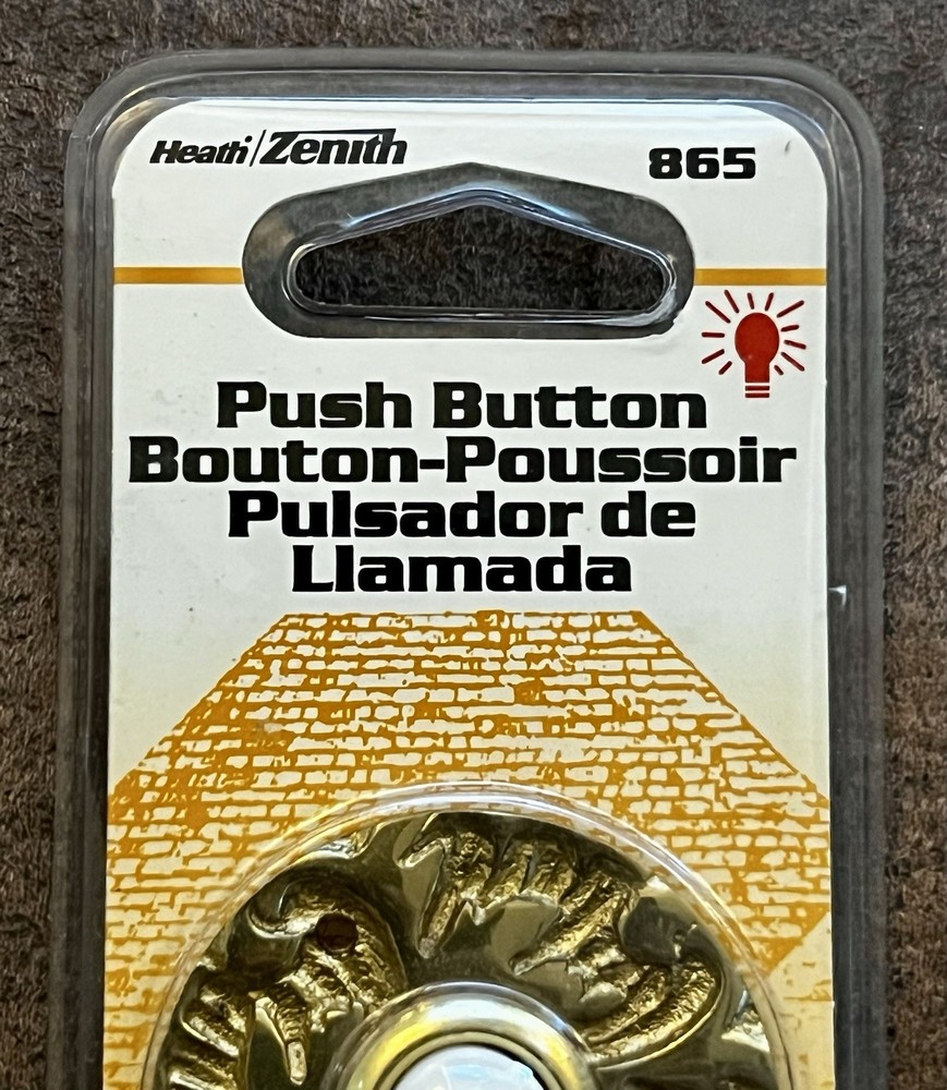Heath / Zenith Lighted Wired Push Button Solid Brass Doorbell 865 l👀k