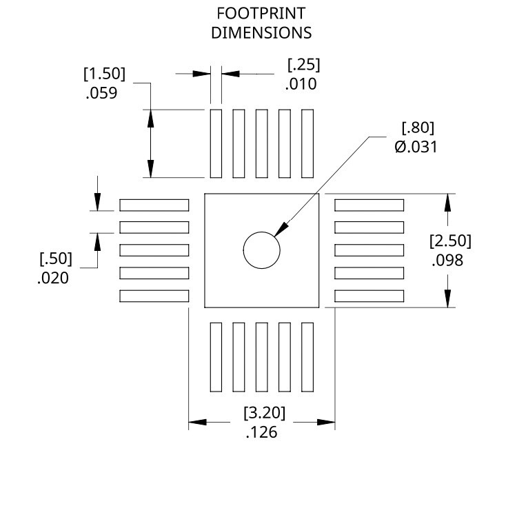 QFN-20, 4mm x 4mm, 0.5mm Pitch SMD to DIP Adapter, ST-QFN-20-4X4-05, 3 Pieces