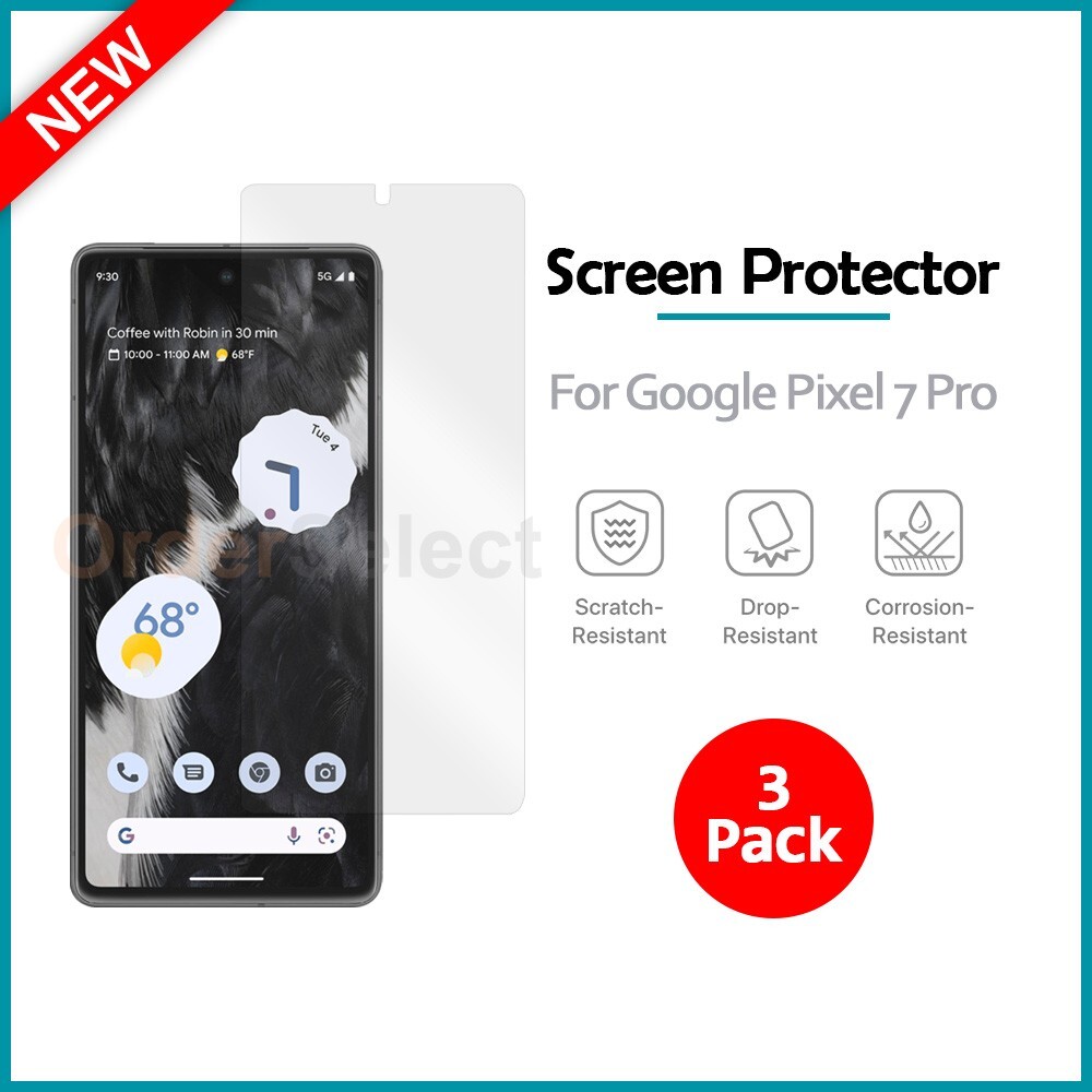 3-Pack LCD Ultra Clear HD Screen Protector for Android Phone Google Pixel 7 Pro