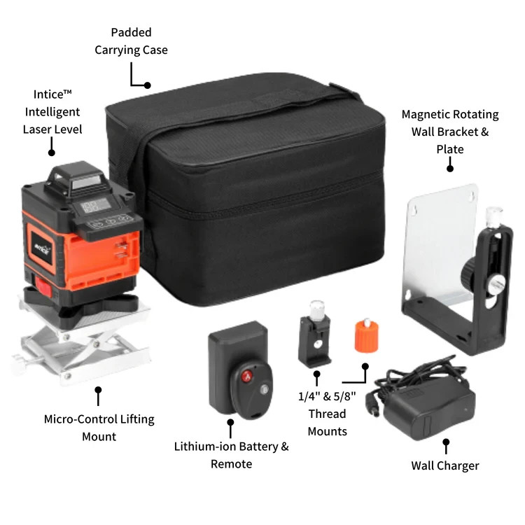 Intice Intelligent Self-Leveling Laser Level – 4D 360° Green Beam Precision Tool